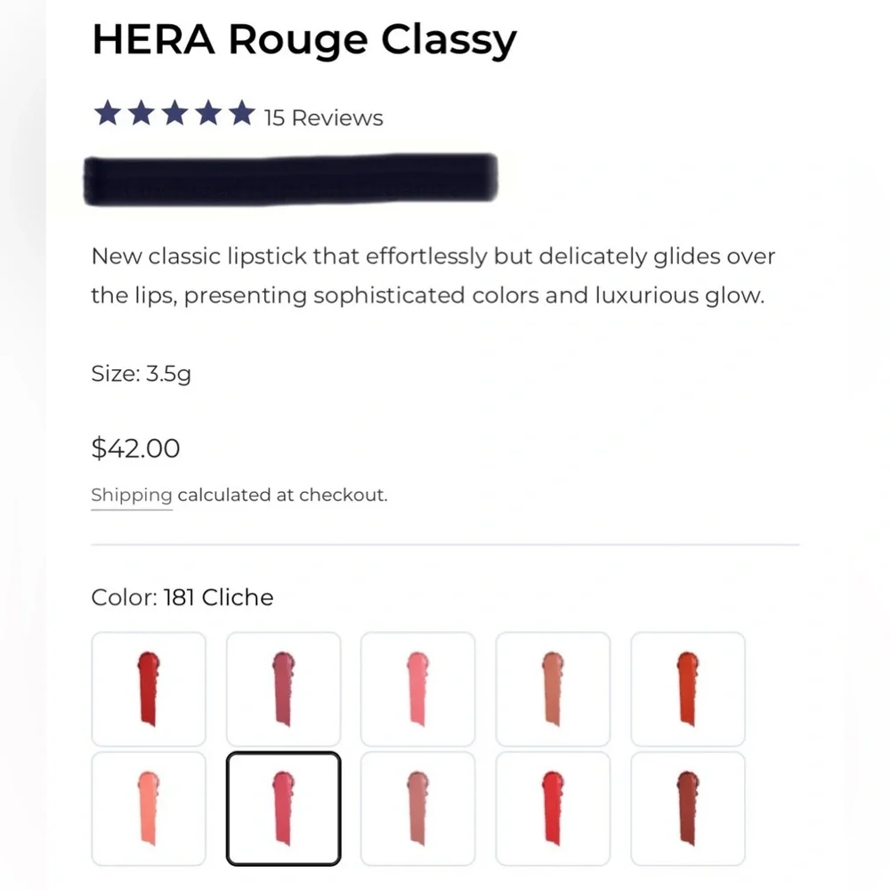 New Hera Rouge Classy Lipsticks Bundle of 2-- 181 Cliche and 324 Dynamic Red Set